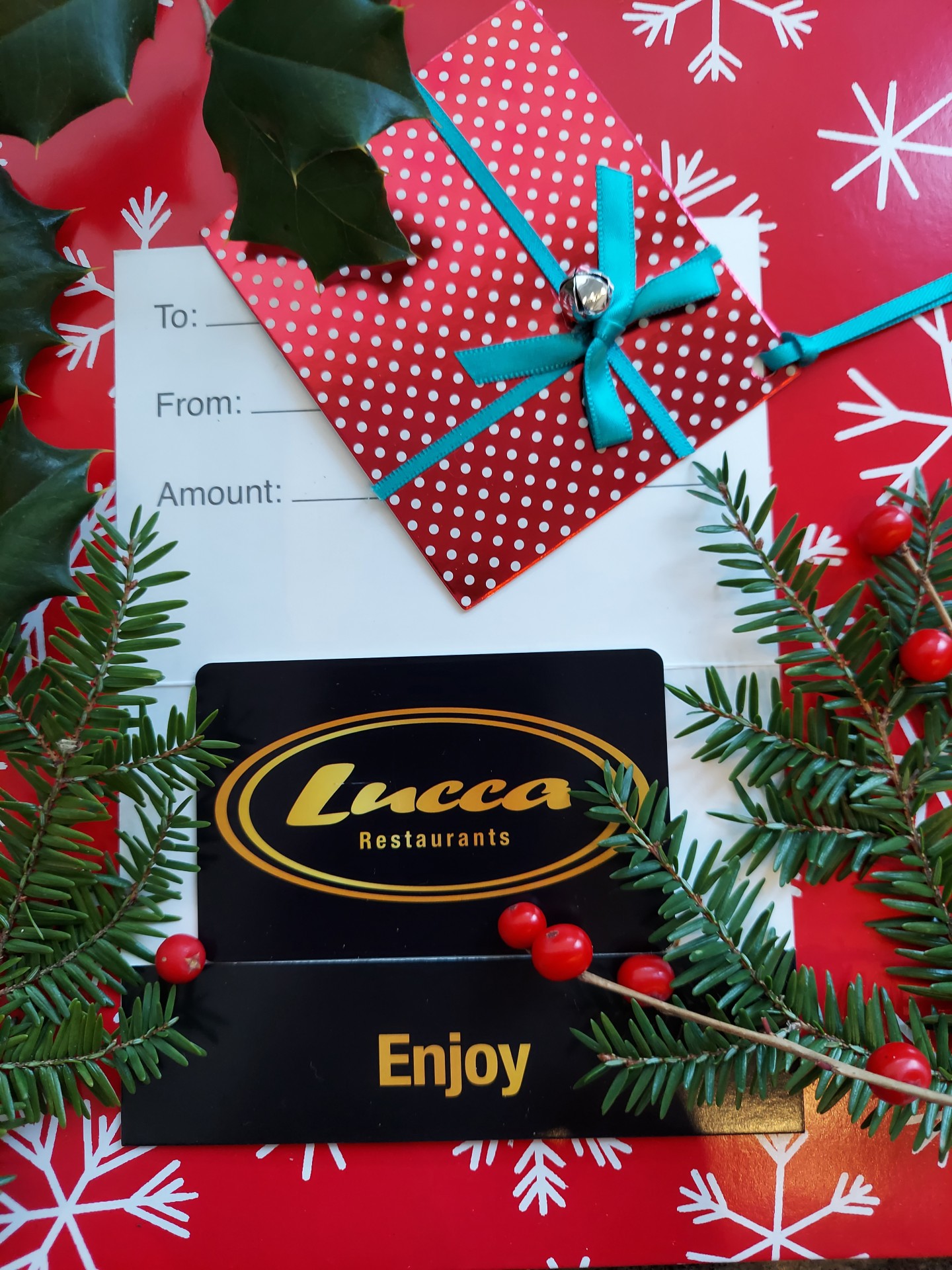 Lucca Gift card with decorations